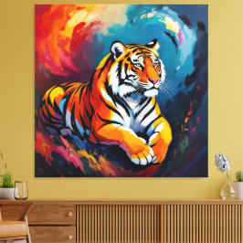 Impressão Em Tela Tigerfamilie im Einklang der Natur