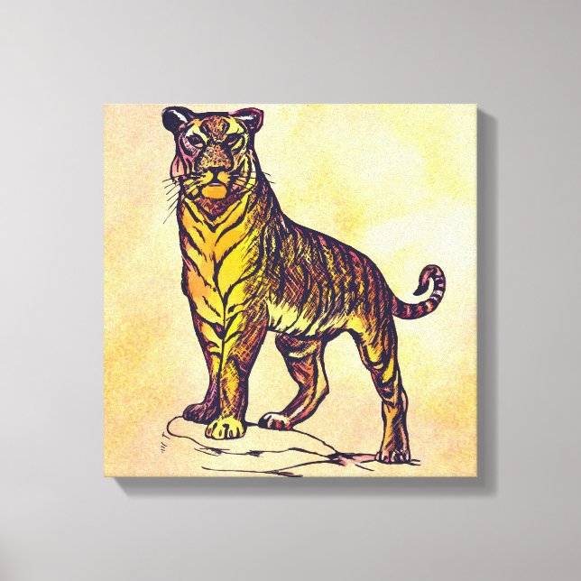 Impressão Em Tela Tigre (Frente)