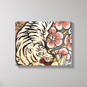 Impressão Em Tela Tigre Branco
