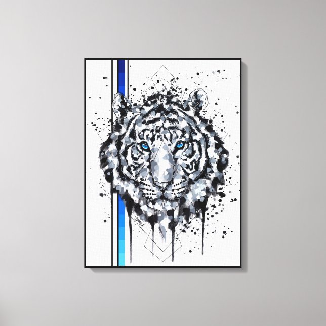 Impressão Em Tela Tigre Branco (Frente)