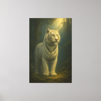 Impressão Em Tela Tigre Branco ao Luar – Retrato de Arte Fina