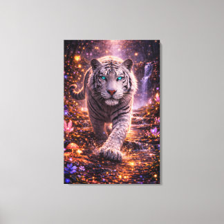 Impressão Em Tela Tigre Branco em Movimento – Série de Arte ManJiang
