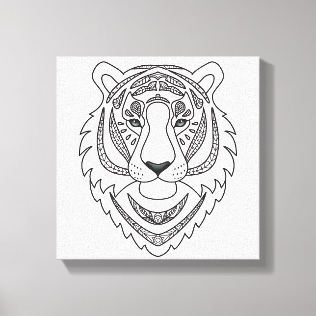 Impressão Em Tela Tigre branco inspirado 6 (Frente)