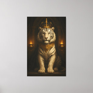 Impressão Em Tela Tigre Branco Real • Luxo Arte Fina em Tela