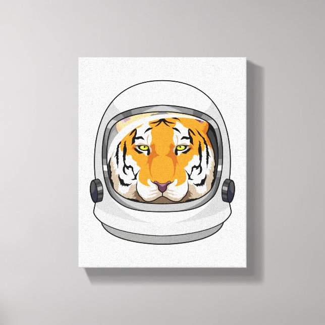 Impressão Em Tela Tigre como astronauta com capacete (Frente)