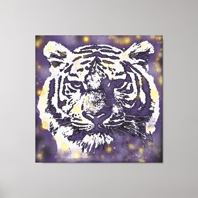 Impressão Em Tela Tigre Cósmico (Frente)