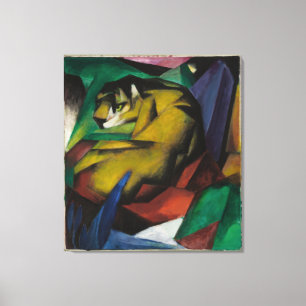 Impressão Em Tela Tigre de Franz Marc em estilo retrô