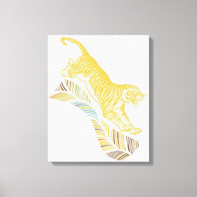 Impressão Em Tela Tigre de Salto (Frente)