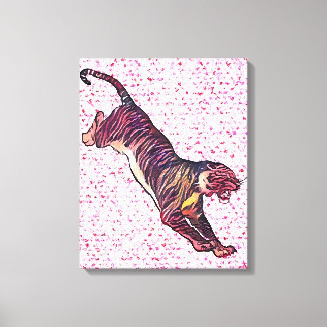 Impressão Em Tela Tigre de Salto (Frente)