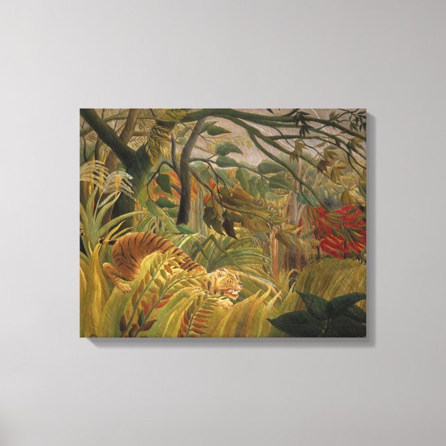 Impressão Em Tela Tigre em uma tempestade tropical | Henri Rousseau (Frente)