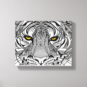 Impressão Em Tela Tigre Face