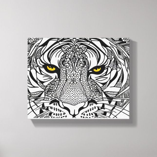 Impressão Em Tela Tigre Face (Frente)