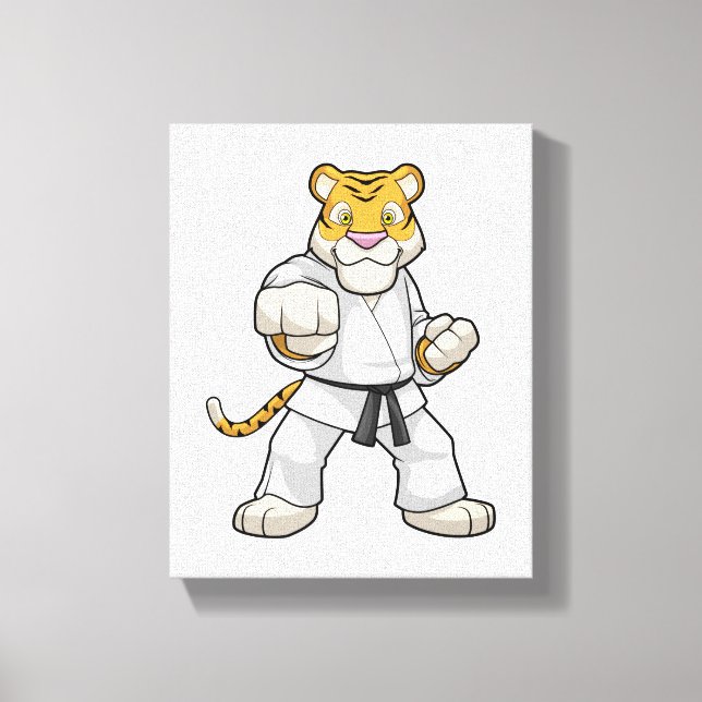 Impressão Em Tela Tigre no Karate das Artes Marciais (Frente)