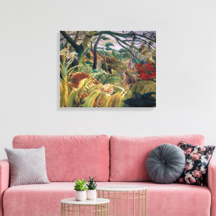 Impressão Em Tela Tigre numa Tempestade Tropical   Henri Rousseau  