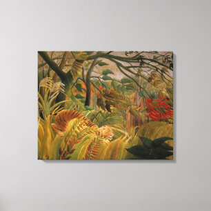 Impressão Em Tela Tigre numa Tempestade Tropical por Henri Rousseau