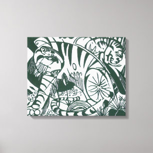 Impressão Em Tela Tigre por Franz Marc, Essionismo Vintage