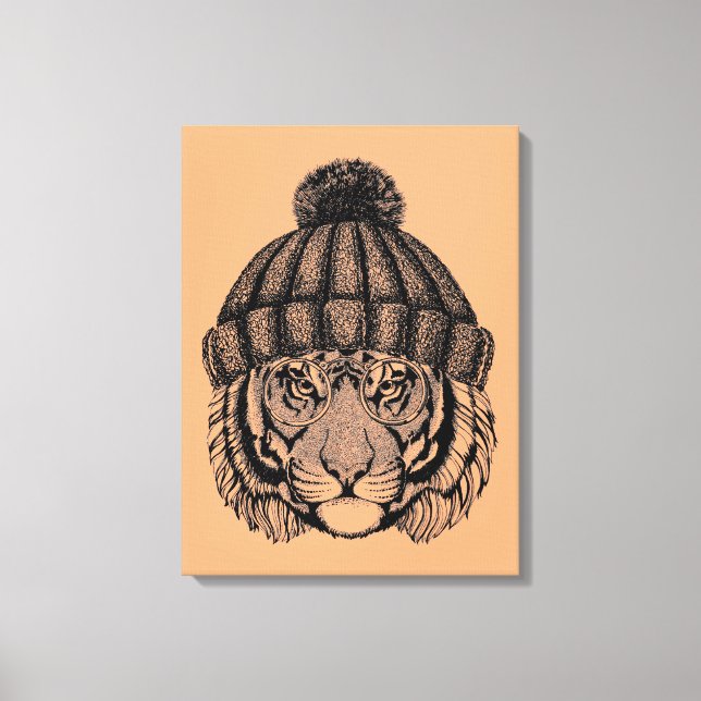 Impressão Em Tela Tigre Pronto Para Moda De Inverno (Frente)