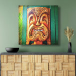 Impressão Em Tela Tiki Time Vintage Retro Hawaii Wood Tiki Face<br><div class="desc">"É hora de Tíki." E quem consegue resistir a uma cara como esta? Surround-se com boas vibrações sempre que você desfrutar dessa pintura de canvas bonita, divertida, feroz e retrógrada tiki de madeira havaiana. Faz um presente de excelente para alguém especial! Você pode personalizar facilmente esta arte de parede de...</div>