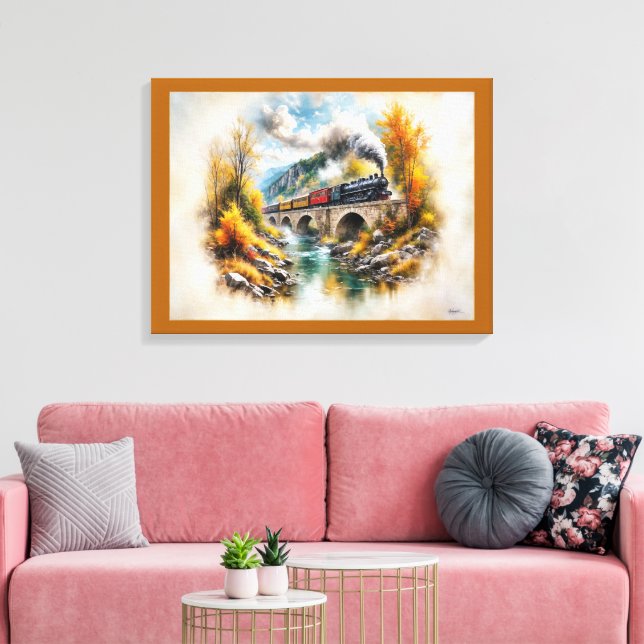 Impressão Em Tela Timeless Railway Escape / Picturesque Fall Scenery (Insitu(Sala de estar))