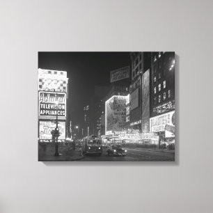 Impressão Em Tela Times Square à Noite, 1953