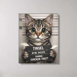 Impressão Em Tela Tinsel o Gatinho de Natal