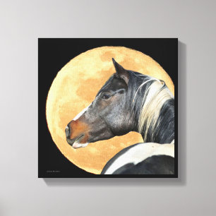 Impressão Em Tela Tinta com tela de lua cheia