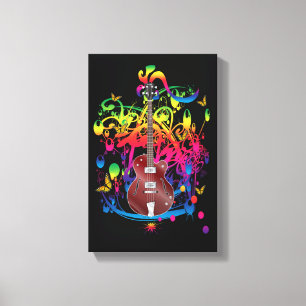 Impressão Em Tela Tinta de cor de guitarra baixa