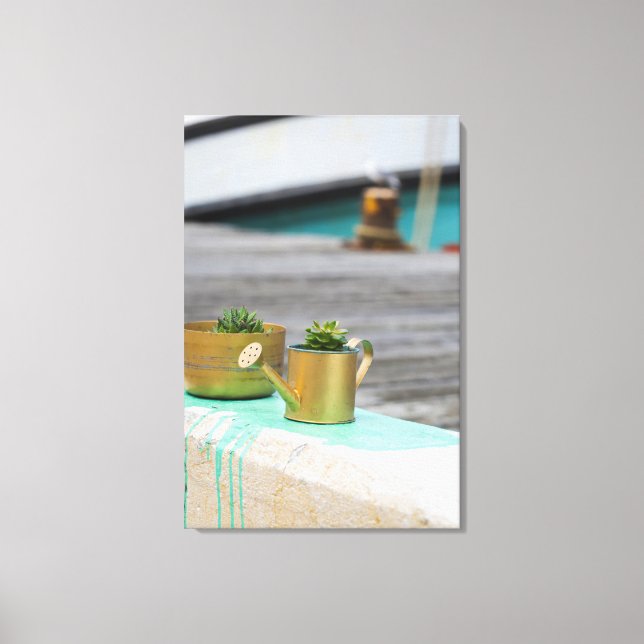 Impressão Em Tela Tinta russa de Potes turquesa em funcionamento (Frente)