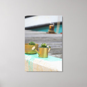 Impressão Em Tela Tinta russa de Potes turquesa em funcionamento