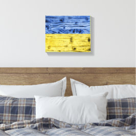 Impressão Em Tela Tipo de textura de madeira azul amarela da Ucrânia