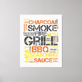 Impressão Em Tela Tipografia BBQ Grill Master