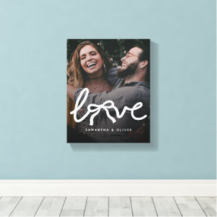 Impressão Em Tela Tipografia Casal Amor Moderno Foto Personalizada
