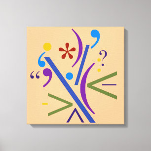 Impressão Em Tela Tipografia (Composição Abstrato)