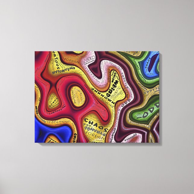Impressão Em Tela Tipografia de Abstrato estranho (Frente)