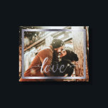 Impressão Em Tela Tipografia de amor 14x11 com quadro prateado<br><div class="desc">Foil Faux Silver Frame em torno de sua tela de desenho personalizada com a palavra amor em bela caligrafia.</div>