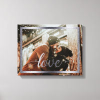 Tipografia de amor 14x11 com quadro prateado