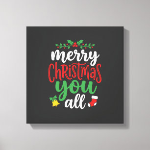 Impressão Em Tela Tipografia de Férias Feliz Natal para Todos