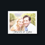 Impressão Em Tela Tipografia do Casamento Moderno para sempre no Amo<br><div class="desc">Tipografia do Casamento Moderno para sempre em Impressão de Foto Foto do Amor. Lembre-se do seu casamento, aniversário ou dia especial por anos para vir com essa canvas personalizada com sua foto e nossa elegante tipografia. Fácil de personalizar com texto, fontes e cores. Criado pelo designer Zazzle pro BK Thompson...</div>