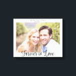 Impressão Em Tela Tipografia do Casamento Moderno para sempre no Amo<br><div class="desc">Tipografia do Casamento Moderno para sempre em Impressão de Foto Foto do Amor. Lembre-se do seu casamento, aniversário ou dia especial por anos para vir com essa canvas personalizada com sua foto e nossa elegante tipografia. Fácil de personalizar com texto, fontes e cores. Criado pelo designer Zazzle pro BK Thompson...</div>
