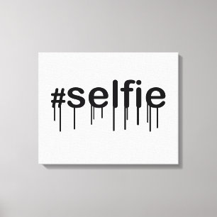 Impressão Em Tela Tipografia Drooling de Hashtag Selfie