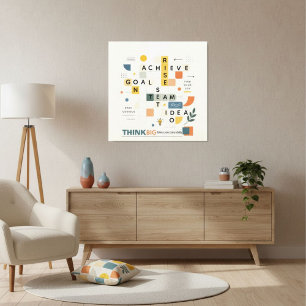 Impressão Em Tela Tipografia minimalista motivacional inspiradora 