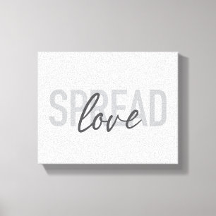 Impressão Em Tela Tipografia moderna, simples e legal do Amor Espalh