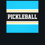 Impressão Em Tela Tiras de Bola de PICKLEBALL Amarelo-preto azul-cla<br><div class="desc">Este design desportivo divertido apresenta uma letra de bloco arrojada,  dentro de texto PICKLEBALL,  uma faixa preta de centro largo destacada,  associada a faixas de corridas amarelas e brancas ouros contra faixas exteriores azul-claro do céu.</div>