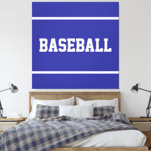 Impressão Em Tela Tiras de texto de BEISBOL azul branco de verão atl