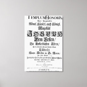 Impressão Em Tela Titlepage de Abendmusik, 1705