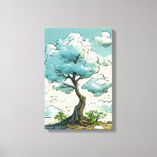 Impressão Em Tela Título: Cloud-Bearing Tree of Whimsy