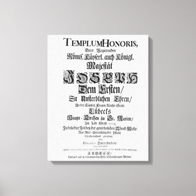 Impressão Em Tela Título de Abendmusik, 1705 (Frente)