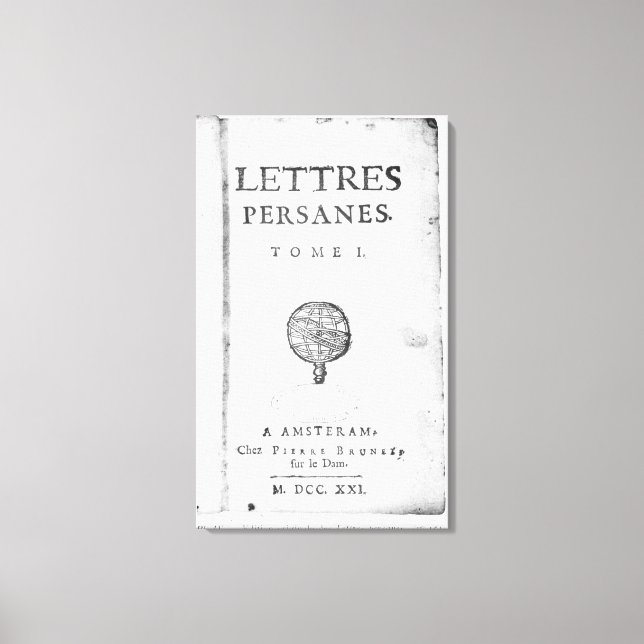 Impressão Em Tela Título de "Les Lettres Persanes" (Frente)