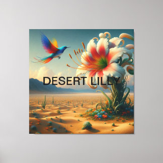 Impressão Em Tela Título: 🎨 Stunning Desert Lilly com um Pássaro