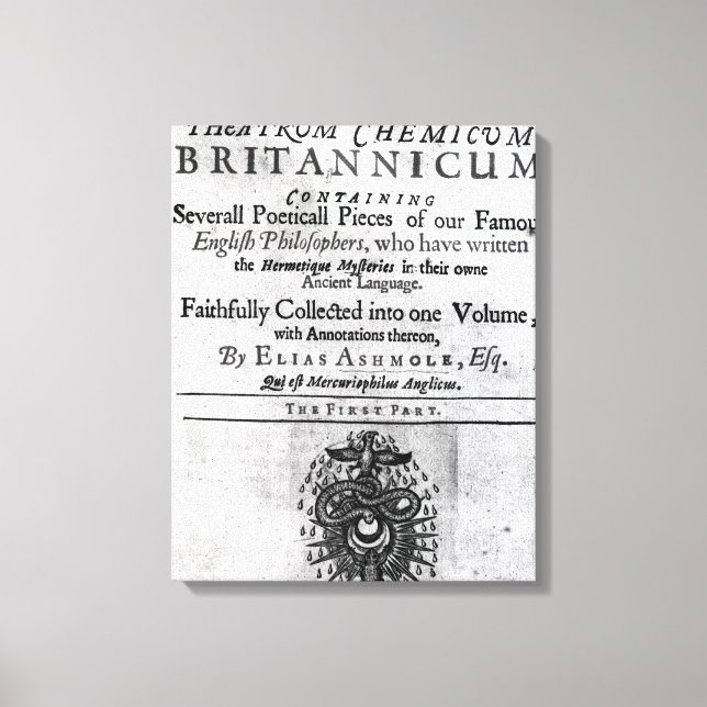 Impressão Em Tela Título "Theatrum Chemicum Britannicum" (Frente)